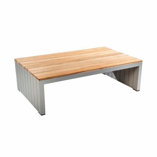 Bango coffee table 140x85 cm aluminium salix/teak - Yoi