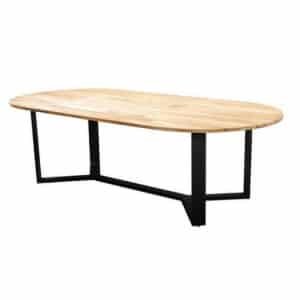 Kaihou table 260x122cm. oval alu black/teak - Yoi