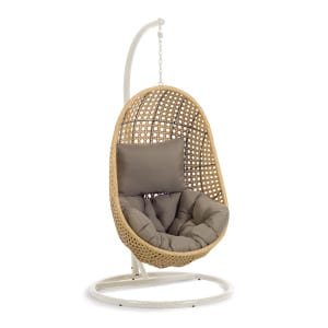 Kave Home Hangstoel met standaard 'Cira' kleur Naturel/Beige