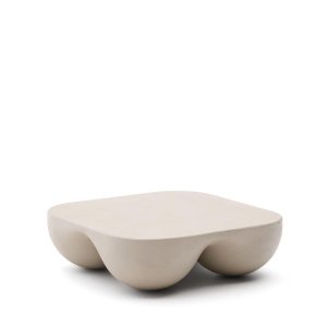 Kave Home Salontafel Colba Polystone, 100 x 100cm - Beige - Vierkant