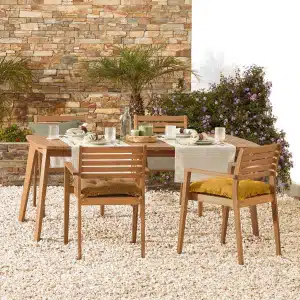 Kave Home Uitschuifbare Tuintafel 'Hanzel' 183-240 x 100cm, kleur Naturel