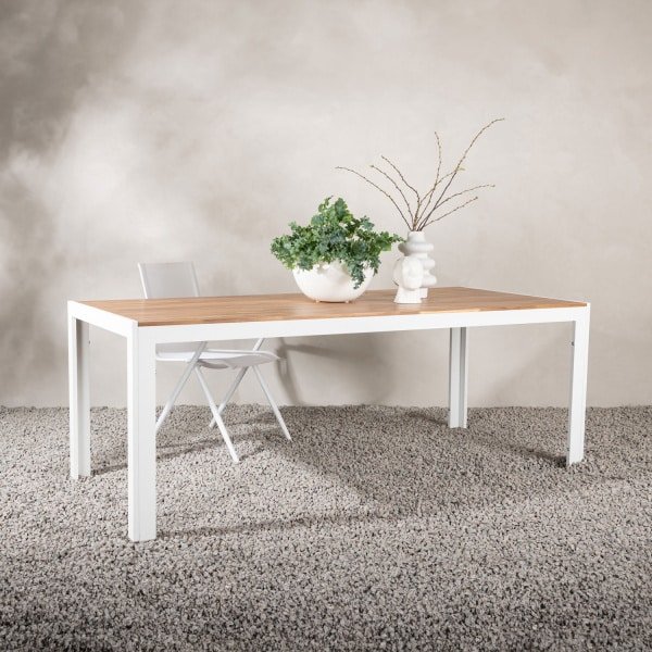 Nohr Tuintafel 'Catheryne' Acaciahout, 200 x 100cm, kleur Wit