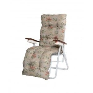 Relax Tuinstoel Wit Met Voetensteun