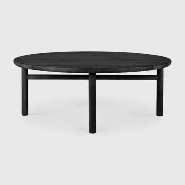Ethnicraft Ronde Outdoor Salontafel 'Quatro' Teakhout, 95cm, kleur Zwart