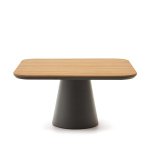 Kave Home Vierkante Tuintafel Tudons Teakhout, 148 x 148cm - Donkergrijs