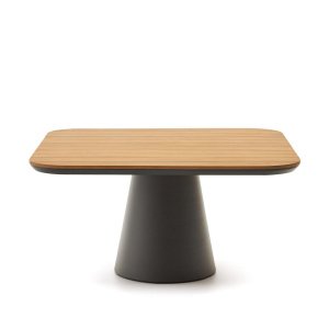 Kave Home Vierkante Tuintafel Tudons Teakhout, 148 x 148cm - Donkergrijs