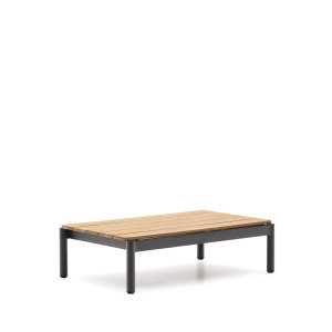 Kave Home Outdoor Salontafel Sorells Teakhout, 91 x 57cm - Donkergrijs