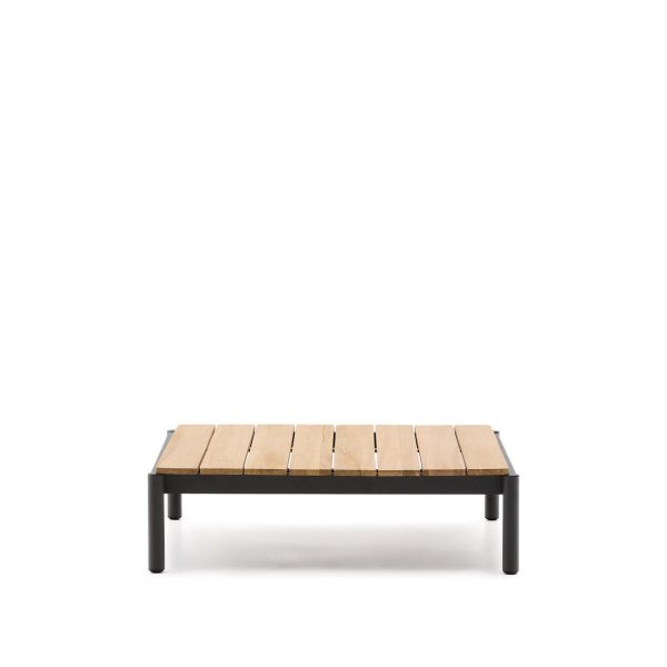 Kave Home Outdoor Salontafel Sorells Teakhout en grijs aluminium, 89 x 91cm
