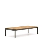Kave Home Outdoor Salontafel Sorells Teakhout en groen aluminium, 149 x 63cm,