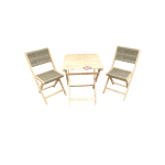 Melun inklapbare set olive green/acacia light teak look - Eurofleur aanbieding