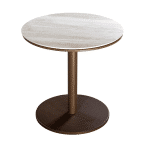 Millor side table dia. 50x50 cm aluminium bronze/travertin - Yoi