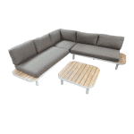 Moa cornerset oyster/acacia incl. naturel bruine kussens - Eurofleur aanbieding