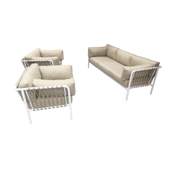 Set van 2 Linda lage fauteuils camel/safari en een Linda lage bank camel/safari - Yoi