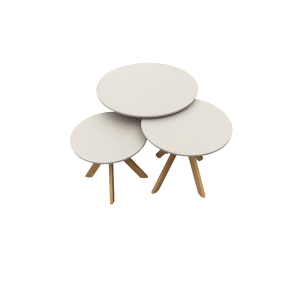 Set van 3 Luzern bijzettafels 59,5x45 cm, 45x41 cm, 39x35,5 cm - Eurofleur aanbieding