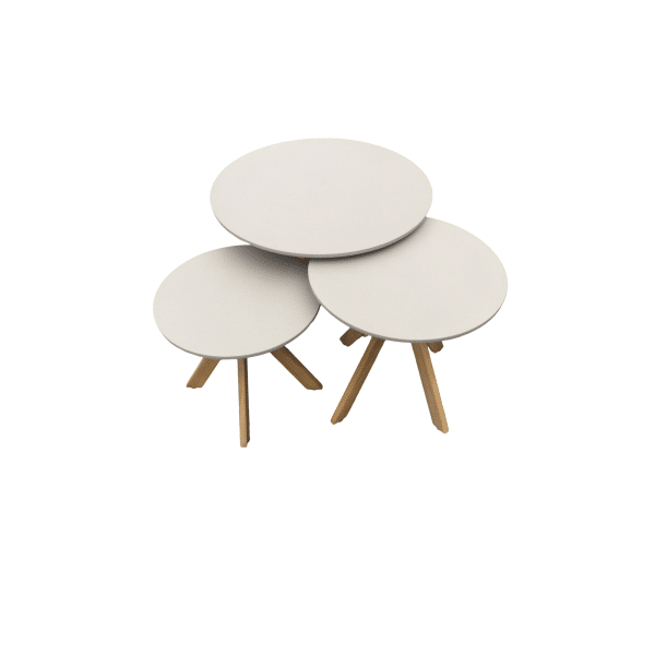 Set van 3 Luzern bijzettafels 59,5x45 cm, 45x41 cm, 39x35,5 cm - Eurofleur aanbieding