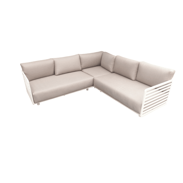 Tobago cornerset oyster incl. zand olefin kussens - Eurofleur aanbieding