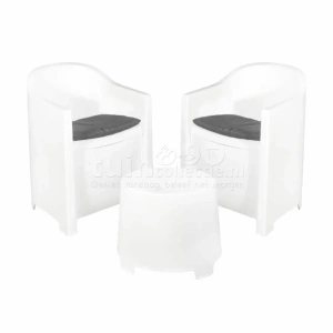 Tuinset Luna Kunststof 3-delig Wit