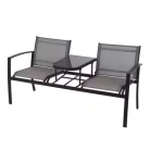 Tweezitten met tafel metaal