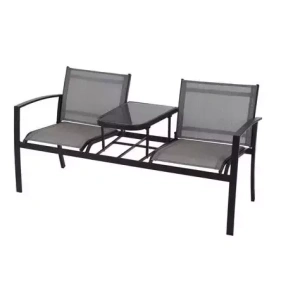 Tweezitten met tafel metaal