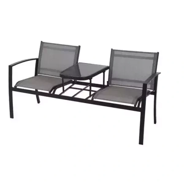 Tweezitten met tafel metaal