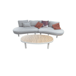 Washington loungeset oyster/zand/acacia incl. lichtbruin olefin kussens - Eurofleur aanbieding