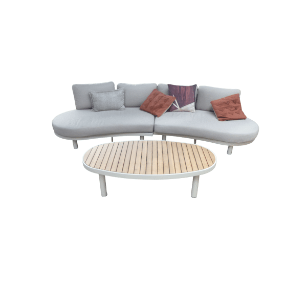 Washington loungeset oyster/zand/acacia incl. lichtbruin olefin kussens - Eurofleur aanbieding