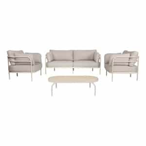 Zuiver Loungeset Vista Met 2-zits bank, 2 fauteuils en tafel - Beige