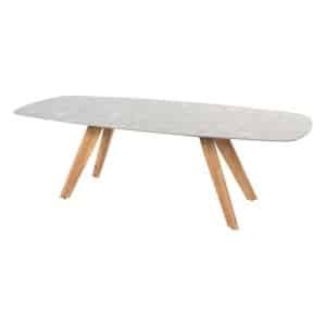 4SO Montana Tafelframe Teak Met Montana Tafelblad Ceramic Terrazzo 240 x 103 cm - 4so