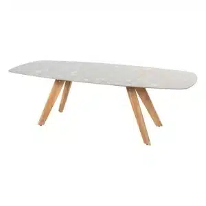 4SO Montana Tafelframe Teak Met Montana Tafelblad Ceramic Terrazzo 240 x 103 cm - 4so
