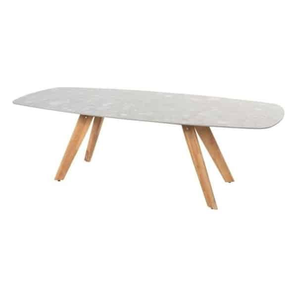 4SO Montana Tafelframe Teak Met Montana Tafelblad Ceramic Terrazzo 240 x 103 cm - 4so