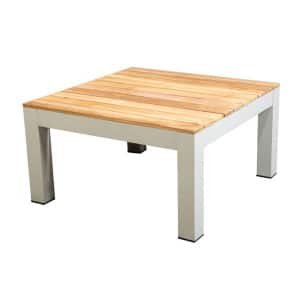 Midori coffee table 77,5x77,5 cm aluminium salix/teak - Yoi