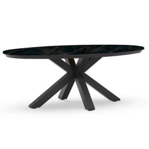 Oblong Tuintafel Marble Charcoal 200x110 cm - Tierra outdoor