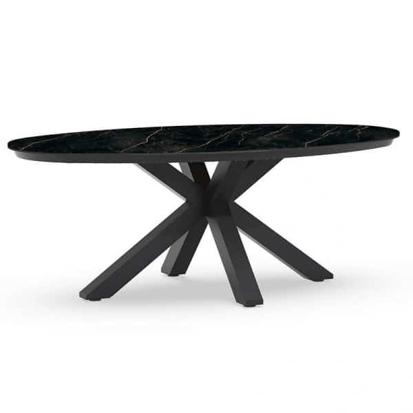 Oblong Tuintafel Marble Charcoal 200x110 cm - Tierra outdoor