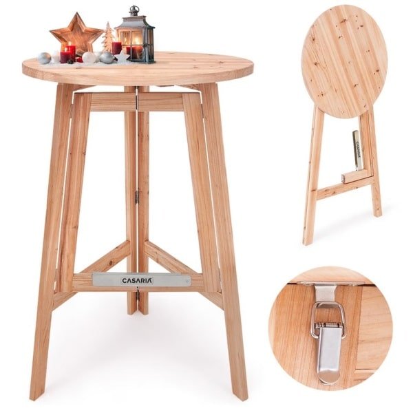 Statafel inklapbaar Massief Hout Ø80cm