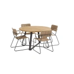 Tuinset Swing naturel met Basso teak tafel 130cm