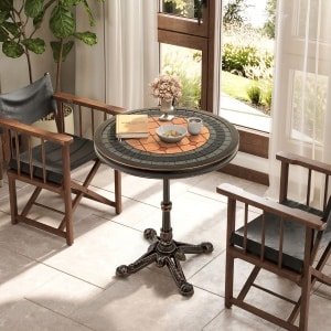 Tuintafel van Aluminiumgietwerk Weerbestendige Balkontafel Ronde Bistrotafel Terrastafel