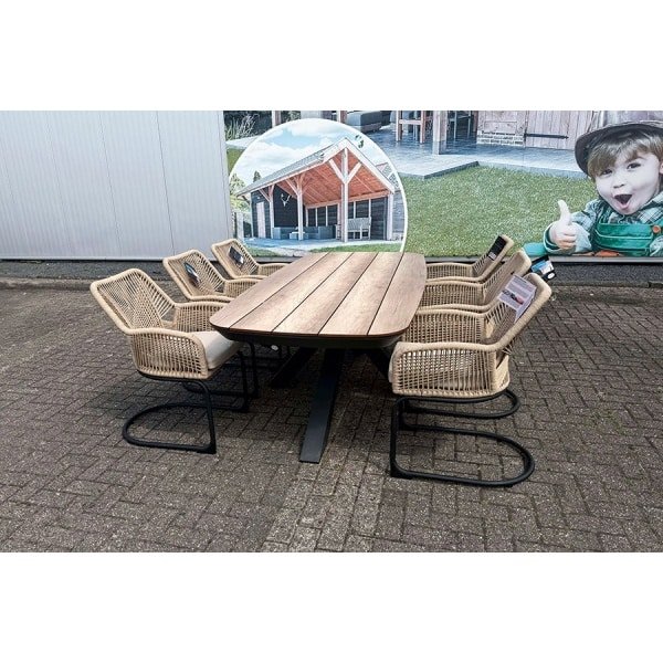 Tuinset Vivant - tafel en 6 swingstoelen- - Aluminium- Sens-Line