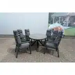 Tuinset Harmonia - Ovale tafel met 6 verstelbare stoelen- - Aluminium- Sens-Line