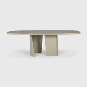 Ethnicraft Ovale Tuintafel Canyon Beton, 230 x 115cm - Lichtgrijs - Ovaal