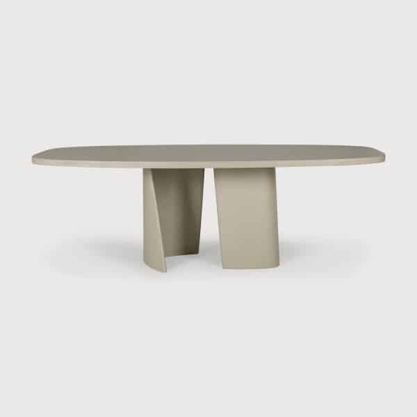 Ethnicraft Ovale Tuintafel Canyon Beton, 230 x 115cm - Lichtgrijs - Ovaal