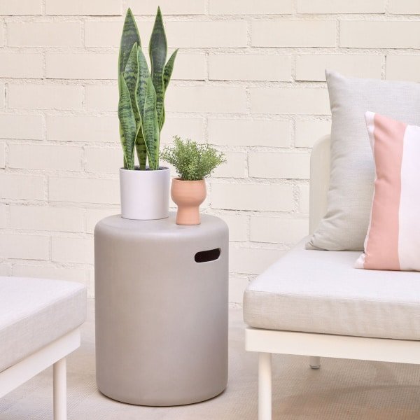 Kave Home Outdoor Bijzettafel 'Taimi' Ø35cm, kleur Grijs