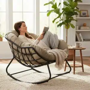 Lounge schommelstoel Royal Rocking II grijs/creme