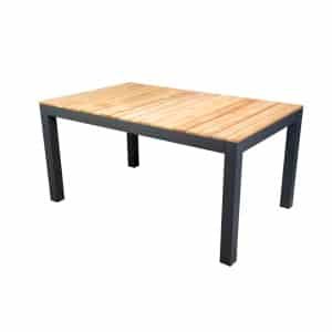 Midori low dining table 148x90 cm aluminium dark grey/teak Yoi - Yoi