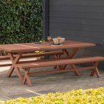 WOOOD Picknicktafel 'Delta' 220 x 105cm, kleur Terra