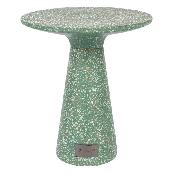 Zuiver Ronde Bijzettafel 'Victoria' Terrazzo, 41cm, kleur Groen