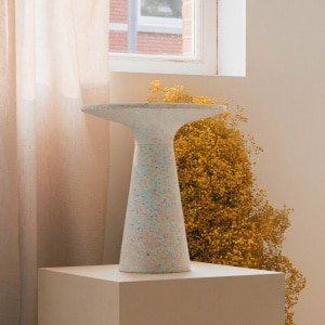 Zuiver Ronde Bijzettafel 'Victoria' Terrazzo, 45cm hoog, kleur Wit