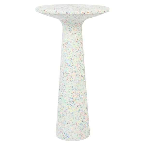 Zuiver Ronde Bijzettafel 'Victoria' Terrazzo, 56cm hoog, kleur Wit