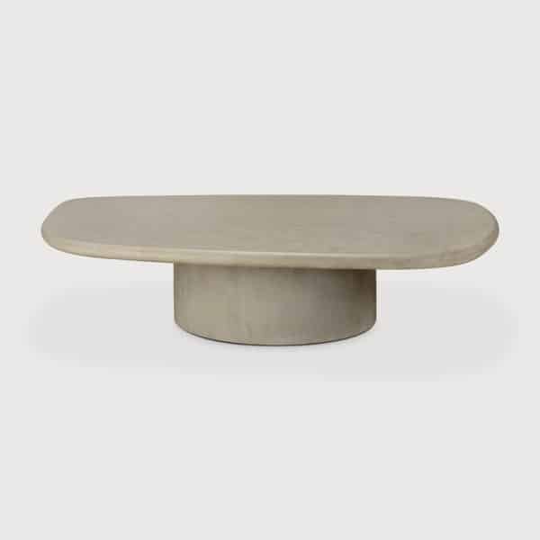 Ethnicraft Organische Outdoor Salontafel Elements Beton, 134 x 90cm - Lichtgrijs