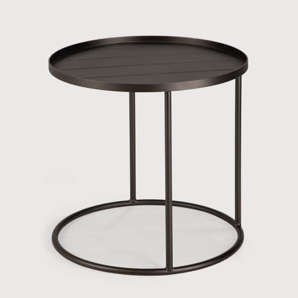 Ethnicraft Ronde Outdoor Bijzettafel Tray 49cm - Dark Bronze