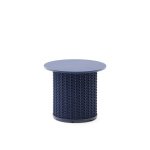 Kave Home Outdoor Bijzettafel Sedalis Aluminium en touw, 50cm - Donkerblauw - Rond